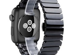 Curea iUni compatibila cu Apple Watch 1/2/3/4/5/6/7, 42mm, Ceramic Belt, Black